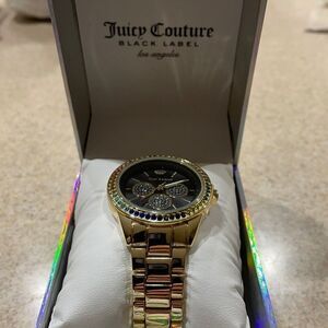 Juicy couture black label gold strap watch